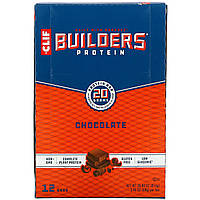 Спортивные батончики Clif Bar, Протеиновый батончик Builder's, шоколад, 12 батончиков, 2,40 унции (68 г)