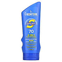 Солнцезащитное средство для тела Coppertone, Sport, Sunscreen Lotion, 4-In-1 Performance, SPF 70, 7 fl oz (207