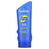 Сонцезахисний засіб для тіла Coppertone, Sport, Sunscreen Lotion, 4-In-1 Performance, SPF 50, 7 fl oz (207 ml), оригінал. Доставка