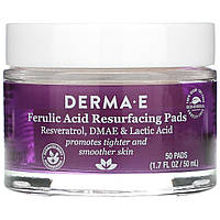 Скраб DERMA E, Ferulic Acid Resurfacing Pads, 50 Pads, 1.7 fl oz (50 ml) Доставка від 14 днів - Оригинал