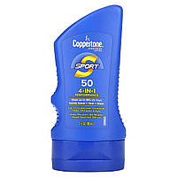 Солнцезащитное средство для тела Coppertone, Sport, Sunscreen Lotion, 4-In-1 Performance, SPF 50, 3 fl oz (89