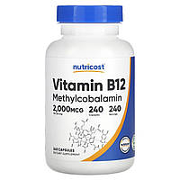 Витамин B12 Nutricost, Vitamin B12, 2,000 mcg, 240 Capsules Доставка від 14 днів - Оригинал