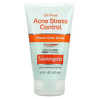 Скраб Neutrogena, Acne Stress Control, Oil-Free , 4.2 fl oz (125 ml), оригінал. Доставка від 14 днів