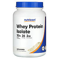 Изолят сывороточного протеина Nutricost, Whey Protein Isolate, Unflavored, 2 lb (907 g) Доставка від 14 днів -