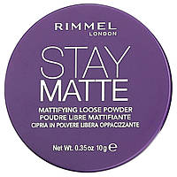 Рассыпчатая пудра Rimmel London, Stay Matte, Mattifying Loose Powder, 001 Transparent, 0.35 oz (10 g) Доставка