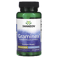 Гортензия Swanson, Graminex, экстракт цветочной пыльцы, максимальная эффективность, 500 мг, 60 капсул Доставка