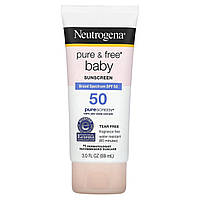 Солнцезащитное средство для детей Neutrogena, Pure & Free Baby Sunscreen, SPF 50, 3 fl oz (88 ml) Доставка від