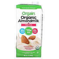 Растительный протеин Orgain, органическое миндальное молоко на растительной основе протеин, неподслащенная