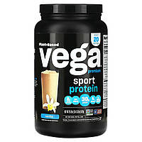 Растительный протеин Vega, Sport, Premium Protein Powder на растительной основе, ваниль, 29,2 унции (828 г)