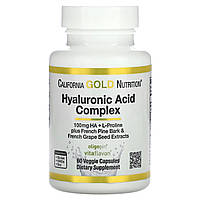 Гиалуроновая кислота California Gold Nutrition, комплекс с гиалуроновой кислотой, 60 растительных капсул