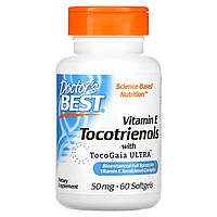 Витамин E Doctor's Best, витамин E с токотриенолами и TocoGaia Ultra, 50 мг, 60 капсул Доставка від 14 днів -