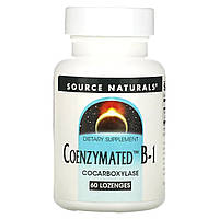 Препарат с витаминами группы В Source Naturals, Coenzymated B1, коферментная форма витамина B1, 60 леденцов