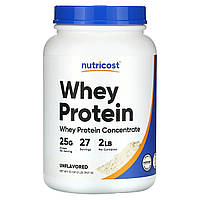 Концентрат сироваткового протеїну Nutricost, Whey Protein Concentrate, Unflavored, 2 lb (907 g), оригінал. Доставка від 14 днів