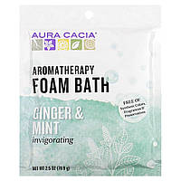 Пена для ванны Aura Cacia, Aromatherapy Foam Bath, Ginger & Mint, 2.5 oz (70.9 g) Доставка від 14 днів -