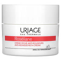 Ночное увлажняющее средство Uriage, Roseliane, Anti-Redness Rich Cream, 1.7 fl oz (50 ml) Доставка від 14 днів