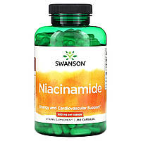Препарат с витаминами группы В Swanson, никотинамид, 500 мг, 250 капсул Доставка від 14 днів - Оригинал