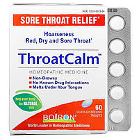Гомеопатический препарат Boiron, ThroatCalm, Sore Throat Relief, 60 быстрорастворимых таблеток Доставка від 14