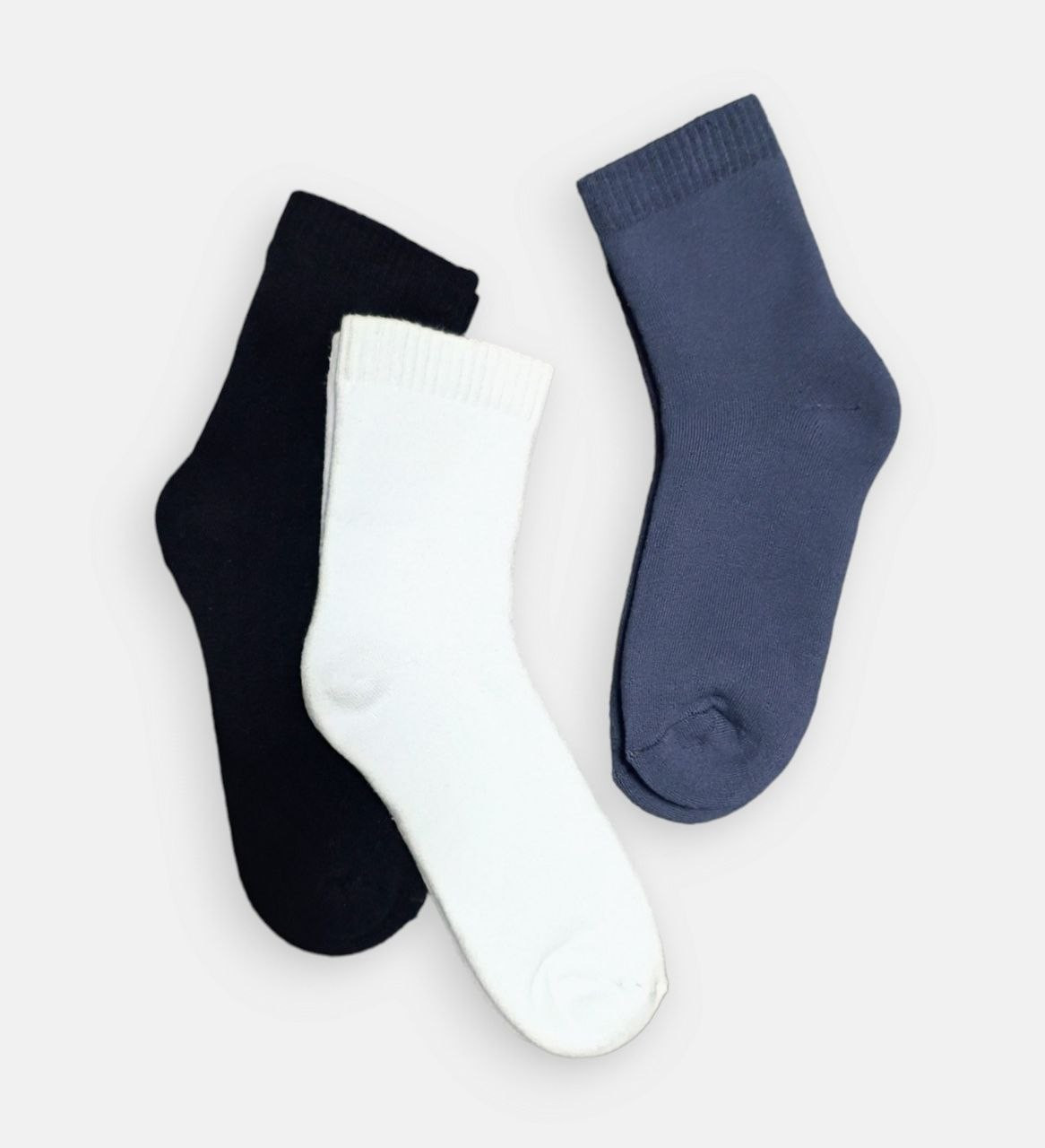 Жіночі махрові шкарпетки на зиму TwinSocks 23-25 (36-39) нар. Чорні, білі, сірі
