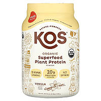 Растительный протеин KOS, Органический порошок растительного протеина Superfood, ваниль, 2,3 фунта (1,036 г)