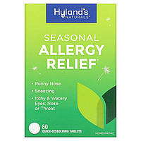 Гомеопатический препарат Hyland's Naturals, Seasonal Allergy Relief, 60 Quick-Dissolving Tablets Доставка від