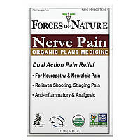 Гомеопатичний препарат Forces of Nature, Nerve Pain, Organic Plant Medicine, 0.37 fl oz (11 ml), оригінал. Доставка від 14 днів