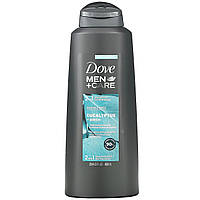 Кондиционер для волос Dove, Men+Care, 2 In 1 Shampoo + Conditioner, Revitalizing, Eucalyptus + Birch, 20.4 fl