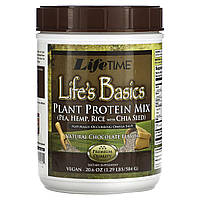Горох LifeTime Vitamins, Life's Basics, смесь растительных протеинов, натуральный шоколад, 1,29 фунта (584 г)