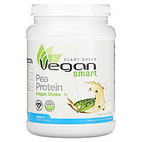 Горох VeganSmart, Веганский коктейль с гороховым протеином, ваниль, 19 унций (540 г) Доставка від 14 днів -