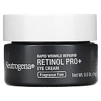 Крем для вій Neutrogena, Rapid Wrinkle Repair, Retinol Pro+ Eye Cream, Fragrance Free, 0.5 oz (14 g), оригінал. Доставка від 14