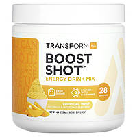 Препарат с витаминами группы В TransformHQ, Boost Shot, Energy Drink Mix, Tropical Whip, 4.4 oz (126 g)