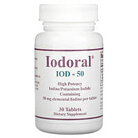 Калий Optimox Corporation, Iodoral, IOD-50, 50 мг, 30 таблеток Доставка від 14 днів - Оригинал
