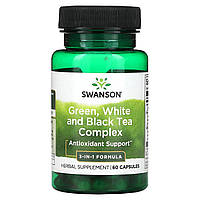 Экстракт зеленого чая Swanson, комплекс из зеленого, белого и черного чая, 60 капсул Доставка від 14 днів -
