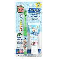 Детская зубная паста Orajel, Kids, Cocomelon Training Toothpaste with Toothbrush, Fluoride-Free, 0-3 Years,