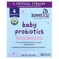 Пробиотическая формула LoveBug Probiotics, пробиотики для детей в возрасте 6-12 месяцев, 4 млрд КОЕ, 30