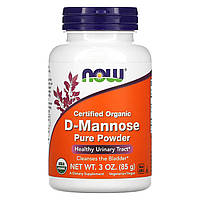 D-Манноза NOW Foods, Сертифицированный органический чистый порошок D-маннозы, 3 унции (85 г) Доставка від 14