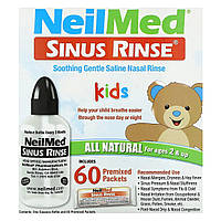 Средство для промывания носа NeilMed, Kids, Sinus Rinse, Ages 2+, 60 Premixed Packets Доставка від 14 днів -