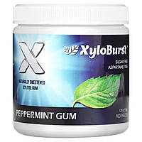 Жевательная резинка Xyloburst, Xylitol Chewing Gum, Peppermint, 5.29 oz (150 g), 100 Pieces Доставка від 14