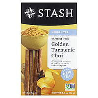 Травяной чай Stash Tea, Herbal Tea, Golden Turmeric Chai, Caffeine-Free, 18 Tea Bags, 1.2 oz (36 g) Доставка