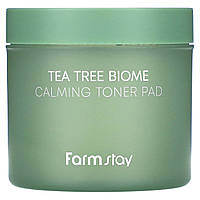 Средство для очищения Farmstay, Tea Tree Biome, Calming Toner Pad, 4.73 fl. oz. (140 ml) Доставка від 14 днів