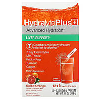 Hydralyte, улучшенная гидратация, поддержка печени, кровавый апельсин, 12 пакетов, 0,32 унции (9 г) каждый