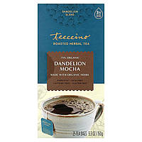 Травяной чай Teeccino, Roasted Herbal Tea, Dandelion Mocha, Caffeine Free, 25 Tea Bags, 5.3 oz (150 g)