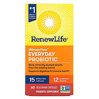 Пробиотическая формула Renew Life, Ultimate Flora Ежедневный пробиотик, 15 миллиардов КОЕ, 60 вегетарианских