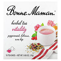 Травяной чай Bonne Maman, Herbal Tea, Vitality, Caffeine Free, 16 Tea Bags, 0.68 oz (19 g) Доставка від 14