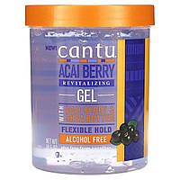 Гель для укладки волос Cantu, Revitalizing Gel, Flexible Hold, Acai Berry, 18.5 oz (524 g) Доставка від 14