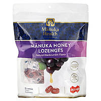 Пастилки Manuka Health, Manuka Honey Lozenges, Natural Blackcurrant, 58 Lozenges Доставка від 14 днів -