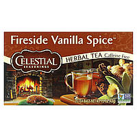Травяной чай Celestial Seasonings, Herbal Tea, Fireside Vanilla Spice, Caffeine Free, 20 Tea Bags 1.5 oz (43