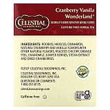 Трав'яний чай Celestial Seasonings, Holiday Herbal Tea, Cranberry Vanilla Wonderland, Caffeine Free, 18 Tea Bags, 1.3 oz (38 g),, фото 2