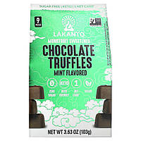Шоколад Lakanto, Chocolate Truffles, Mint, 9 Pieces, 3.63 oz (103 g) Доставка від 14 днів - Оригинал