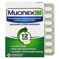 Льодяники від кашлю і болю в горлі Mucinex, Mucinex DM, 20 Extended-Release Bi-Layer Tablets, оригінал. Доставка від 14 днів