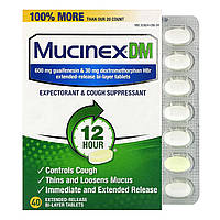 Льодяники від кашлю і болю в горлі Mucinex, Mucinex DM, 40 Extended-Release Bi-Layer Tablets, оригінал. Доставка від 14 днів